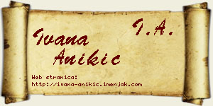 Ivana Anikić vizit kartica